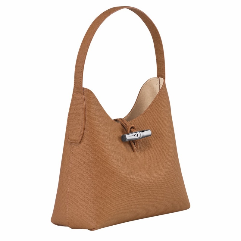 Brown Longchamp Roseau M Women's Hobo Bags